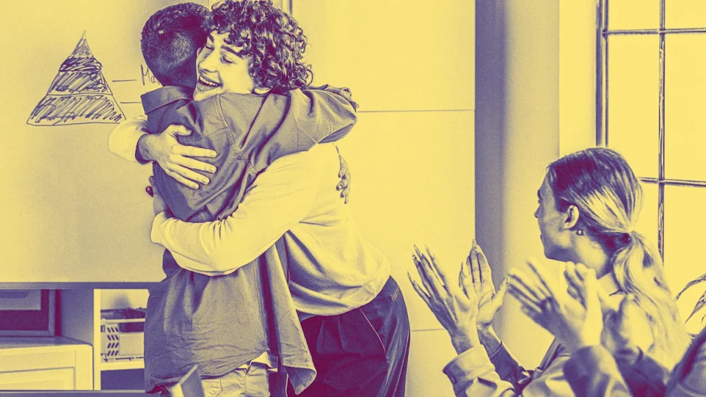 Is it okay to hug coworkers?