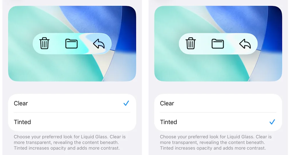 Apple Liquid Glass: You can’t turn it off in iOS26, but now you can tone it down