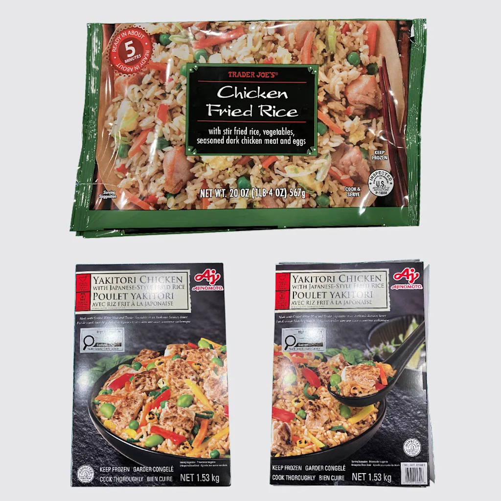 Frozen food products sold at Trader Joe’s may have glass fragments. Toss this recalled chicken fried rice