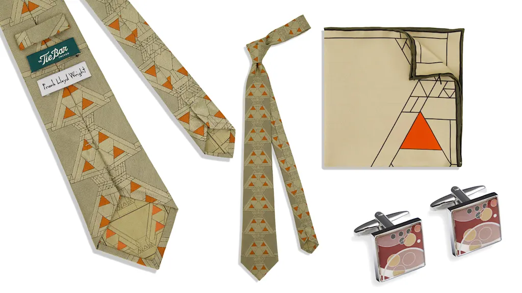 These Frank Lloyd Wright-inspired ties are based on a legendary building demolished a century ago