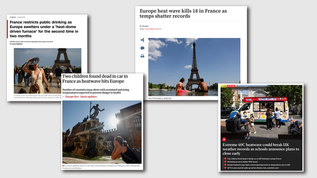 There’s a deadly heat wave in Europe. Experts are begging media outlets to stop making it look fun