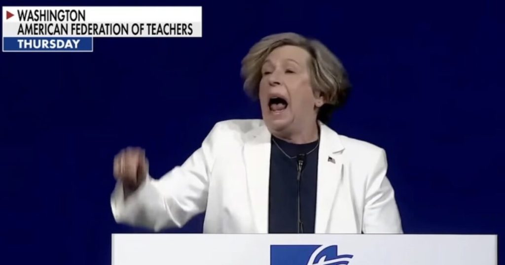 Crazed Teachers Union President Randi Weingarten Jumping and Screaming as She LOSES IT at Teachers Convention, Says Trump Makes Her Want to Drink Vodka * The Gateway Pundit * by Jordan Conradson