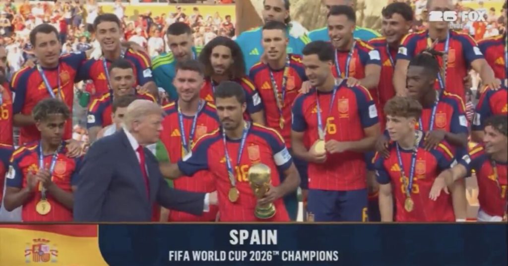 Spain Wins 2026 World Cup, Beats Argentina 1-0 in Extra Time – Trump Personally Delivers World Cup Trophy to Spanish Team (VIDEO) * The Gateway Pundit * by Cristina Laila
