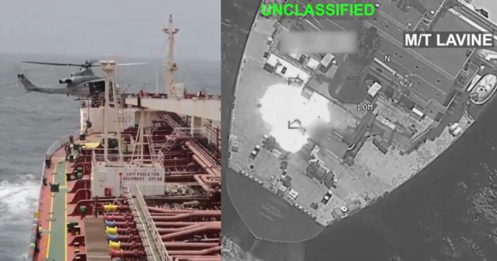 US Central Command Releases Footage After Boarding Comoros-flagged Tanker and Disabling Mozambique-Flagged Tanker During Naval Blockade on Iran * The Gateway Pundit * by Jordan Conradson