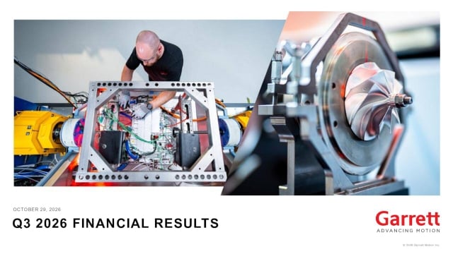 Garrett Motion Releases Q3 2026 Earnings Call Presentation