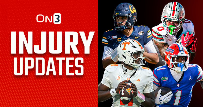 Week 6 College Football Injury Updates: Cal, Georgia, Tennessee